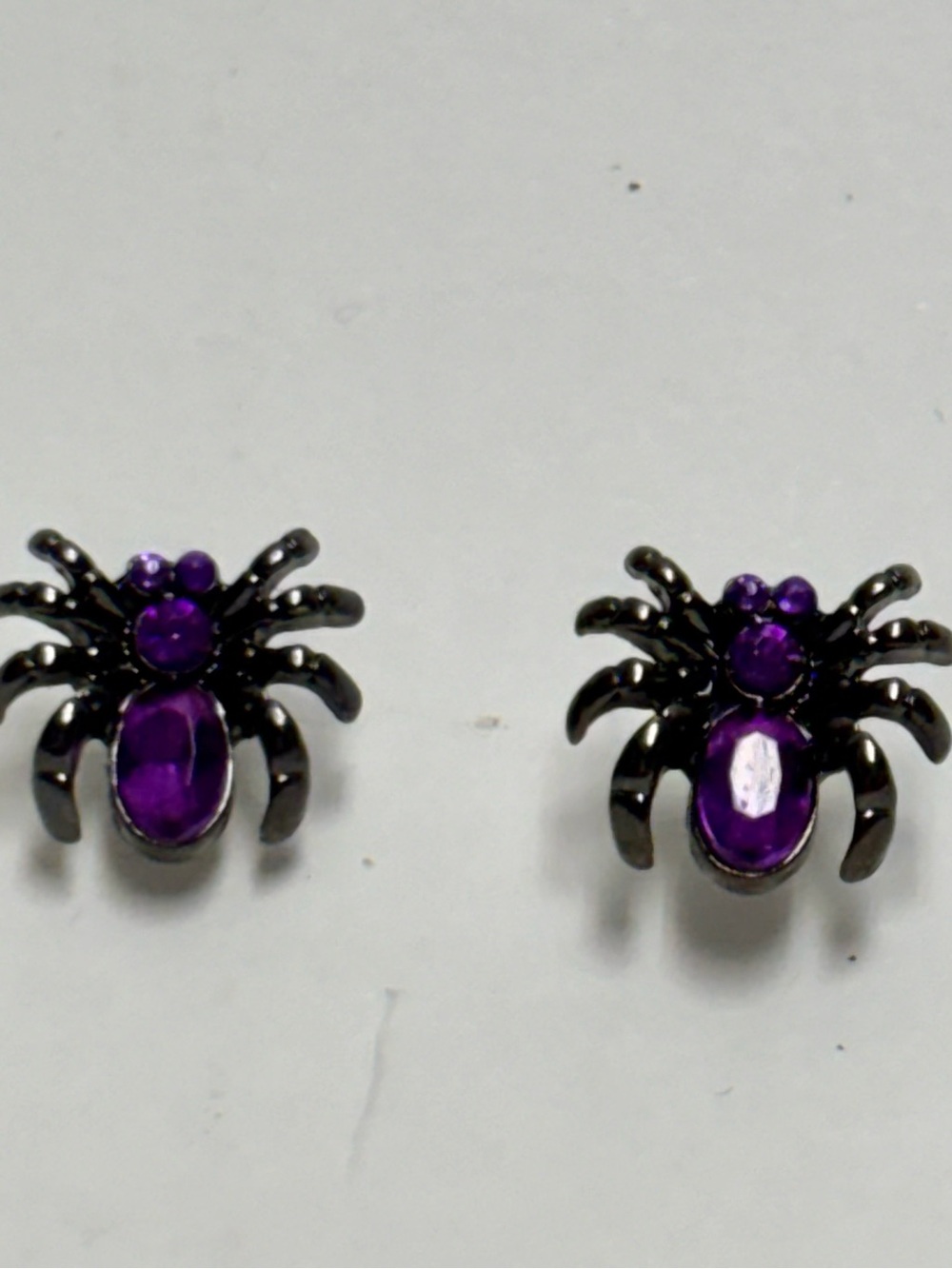 Halloween Purple Spider Stud Earrings - Women Jewelry